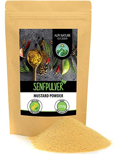 Alpi Nature Mustard Powder Yellow White 250g 8.8 oz, Ground White Yellow Mustard Seeds Powder