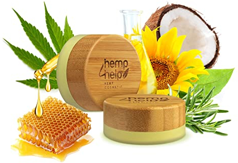 Hemp4Help 100 Prozent Natürlicher feuchtigkeitsspendender Lippenbalsam,Bio Hanf, Natural Bienenwachs, mit Vitamin E und Bio Olivenöl, 1 Dose, Plastikfrei (Vanilla)