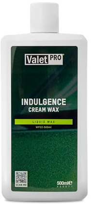 ValetPRO Indulgence Cream Carnauba Autowachs, flüssiges Wachs für Autolackierung, bietet ein schützendes Glanz-Finish – 500 ml