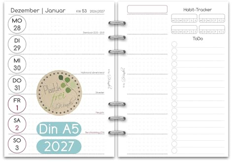 SinnWunder / 2027 / Wochen-Kalendereinlage/Din A5 / ColorMeSinn