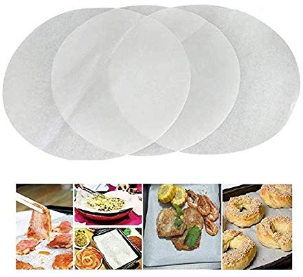 Round Baking Paper 12 Inch,100pcs 20cm Non-Stick Greaseproof Baking Parchment Paper, Bamboo Steamer Paper, Air Fryer Liner, Wax-Paper Beef Burger Discs, for Burger,Patty,Cooking,Grill(30cm(12))