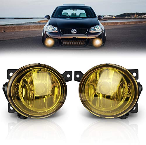 TangMiGe Nebelscheinwerfer für Volkswagen GTI Golf V/5 Jetta III/3 Scirocco Up Amarok, (VW 1K1 1K5 1K2 137 138), SEAT Mii KF1, Skoda Citigo, 10/2003-04/2017, HB4, 1 Paar, Gelb Objektiv