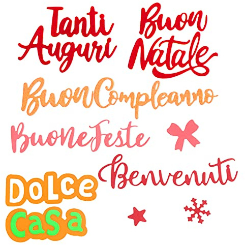 7 Set Fustelle Stencil Cutting Dies Lettere Natalizia Compleanno Auguri Fiocchi di Neve per Scrapbooking Decorazione di Festa Natale Benvenuti Compleanno Fai da Te Creazione Goffratura