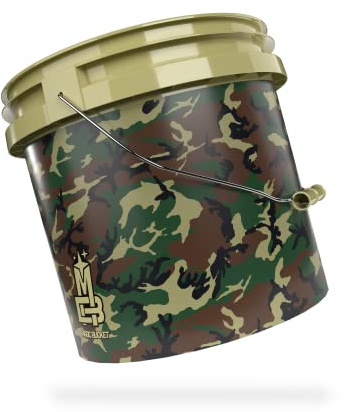 Magic Bucket Wash Bucket for Car Hand Wash Camouflage Green 3.5 US Gallons Approx. 13 Litres Compatible with Grit Guard, Detail Guardz Dirt Lock, Chemical Guys Dirt Trap, Gamma Lids