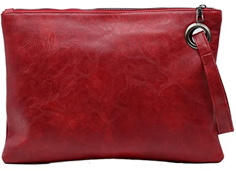 Kitty Frauen Übergroße Clutch Tasche Große PU Leder Tasche Abend Handtaschen Umschlag Geldbörse mit Wristlet Schulter Dame, rot