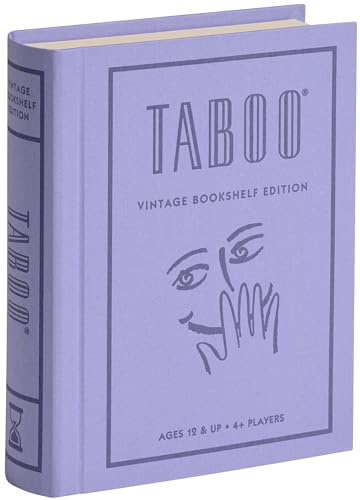 WS Game Company Taboo Vintage Bookshelf Edition Board Game Fabric-Wrapped Book Box, Party Word Guessing Board Games for 4 or More Players, Adults and Kids Ages 12+