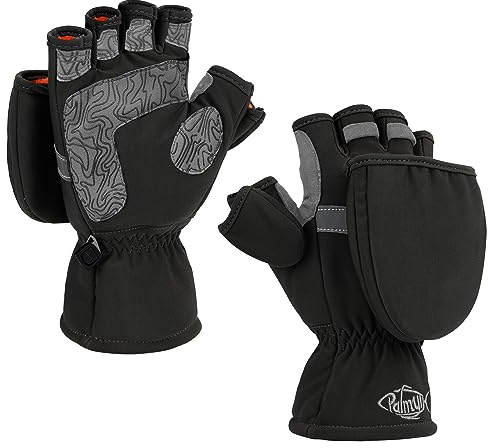 Palmyth Eisfischhandschuhe, umwandelbare Fäustlinge, Flip-Fingerless-Fäustlinge mit 3M, warm für kaltes Wetter und Winter für Männer und Frauen