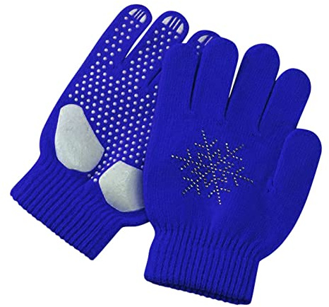 Hotfiary Eiskunstlaufhandschuhe für Kinder Mädchen Anti-Rutsch-Eislaufhandschuhe mit Strass-Thermohandschuhen als Geschenk