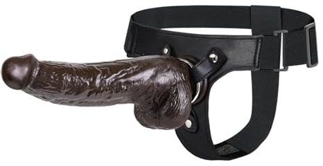 Strap-on Realistic Harness Dildo, Detachable Wearable Silicone G Spot Stimulator, Vagina Massager Female Masturbator Sex Toys for Women Lesbian Couple (Black)
