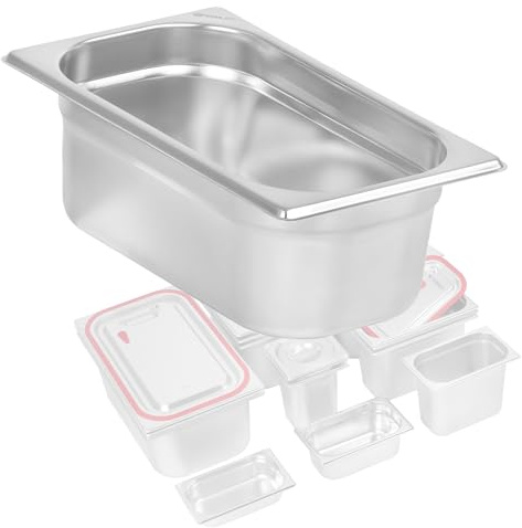 Mahlzeit GN Behälter 1/4 | Höhe 100 mm | Verschiedene Größen verfügbar | Edelstahl Gastronomiebehälter | Gastronorm Behälter, Gastronormbehälter, Wärmebehälter für Chafing Dishes