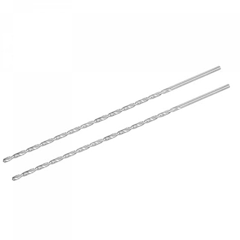 TA-VIGOR 2Pcs 4mm Extra Long Twist Drill Bits 300mm HSS Straight Shank | High Speed Steel Spiral Drill Bits for Wood, Metal, Aluminium and Plastic