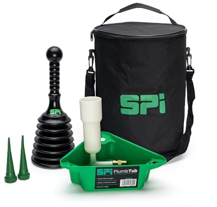 SPI PlumbStarter Kit: Raise your Radiator Maintenance with our 5-piece Starter Kit Including - Bag, 1 X Plumbtub, 1 X Plunger, 1 X QuickBung Pair, 1 X QuickFill. Quality tools for optimal performance.