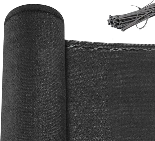 WOLTU Malla Ocultación 1,2x10 m, Pantalla para Jardín Patio, Malla Sombreo contra el Viento, con Ojales y Bridas, Tela HDPE 280 g/m², Valla Privacidad Anti-UV para Jardín y Huerto, Antracita