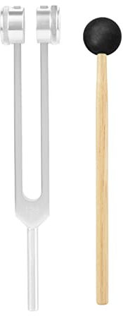 Stimmgabel, Akustische Stimmgabel, Aluminium, Chakra-Hammer, Kugel, Ohr-Stimmgabel, Vibrations-Sound-Werkzeug, Silber, 128 Hz