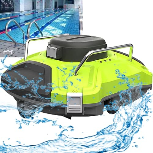 Robot Limpiafondos Piscina, 120 mins Succión Potente, Motor Dual, Estacionamiento Automático, Aspirador Piscina sin Cable para Piscinas de hasta 85m²