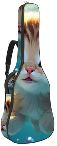 Schöne Gitarrentasche, wasserdichte Gigbag mit mehreren Taschen – 40/41/42 Zoll Akustikgitarrenkoffer, schöne Katze schwimmt unter Wasser, Mehrfarbig Nr. 08, 42.9x16.9x4.7 in, Gitarrentasche
