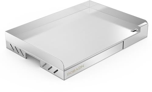 DOBADN Universal Stainless Steel Griddle Placha, BBQ Griddle Plate for Most BBQ Gas Grills and Charcoal Grills, 18” x 12.6”