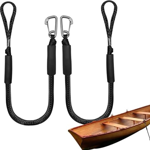 Bungee-Bootsanlegestelle - 4 Fuß Dockseil Bootsseil Mit Edelstahlklammern - 2er-Pack Dehnbares -Dockseil-Andockzubehör, Verstellbare, Ruckfreie Kabelbinder, Tolle Geschenke Zum Bootfahren