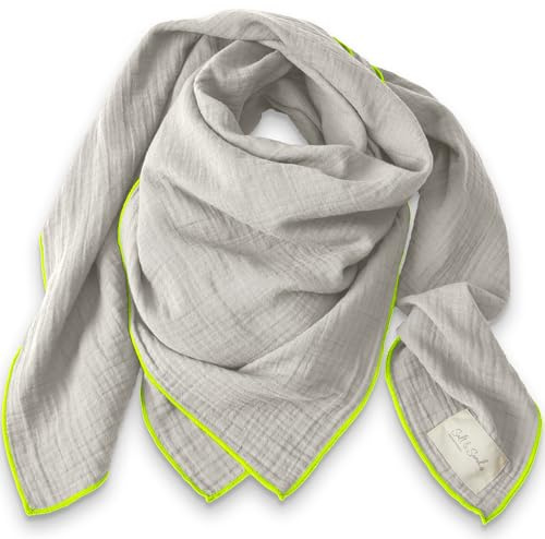 Salt & Sand Musselin Tuch Damen aus 100% Baumwolle – großes leichtes Halstuch & Schal Damen ÖKO-TEX 100 zertifiziert – weich & hautfreundlich Premium Musselintuch