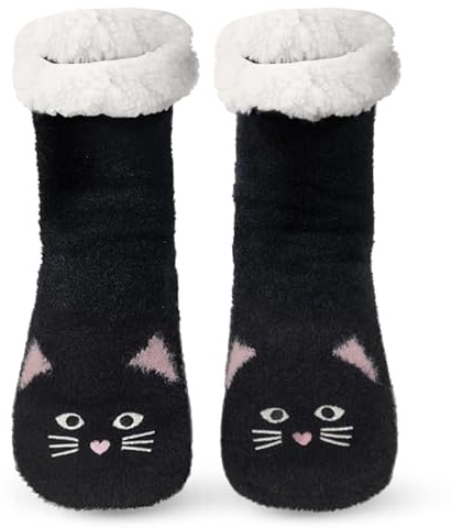 JSTHHTT Chaussettes Femme Hiver, Chaude Antidérapantes, Noel Thermiques Épais Chaussette, Chaussettes à Motif Animal, Chaussettes Antidérapant à la Maison, Taille EU 37-40