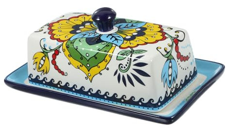 SECFOU TER Storage Holder Kitchen Butter Dish Ceramic Butter Box Dish Lid Multi-Purpose Cheese Butter Storage