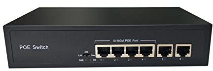 SHEHUALI Webcam, 4ch 48w. Rete Poe Interruttore con 10/100 Mbps IEEE 802.3. AF/AT ETHERNET IP. Fotocamera/wireless. AP/CCTV. di fotocamera