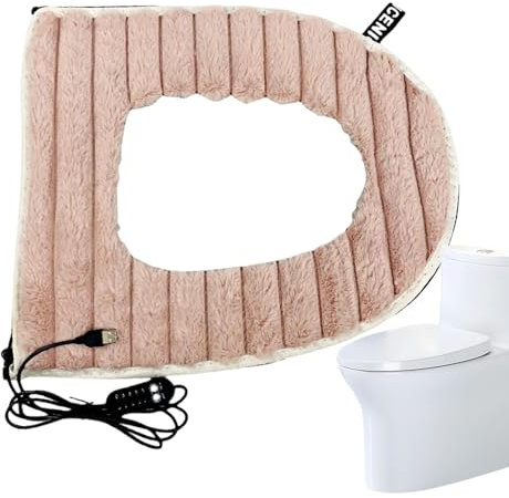 Scaldasedile WC elettrico - Riscaldatore sedile WC alimentato tramite USB, coprisedile WC lavabile | Copriwater riscaldato e addensato, 44x37x2 cm, con tessuto lavabile ed estensibile per il bagno