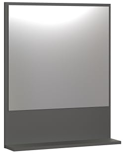 trendteam smart living - PureBliss - Wandspiegel - Anthrazit - (BxHxT) 60 x 74 x 14 cm - Badezimmerspiegel mit 60 cm Ablagefläche