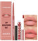 Nude Lip Liner and Lipstick Set, Long Lasting Matte Lip Stain Lip Gloss, Pink Natural Waterproof Velvety Lip Crayon Lip Pencil Lip Liners Set Makeup Gift for Women