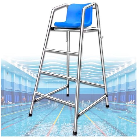 Generico Sedie Alte da Bagnino, Sedia Alta da Bagnino per Piscina con Foro per ombrellone, Sedia da Arbitro Commerciale Staccabile, scaletta da Bagnino per Piscine Interne ed Esterne, Sgabello da Bar