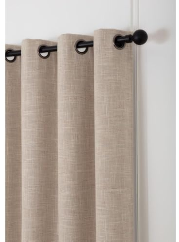 Moondream DecibelControl™ Rideau Anti-Bruit 3en1 | Isolation Phonique | Thermique Hiver+Été | 100% Occultant | Technologie Brevetée | Fabrication UE | Oeillets | Beige MC632 | 130L x 250H cm