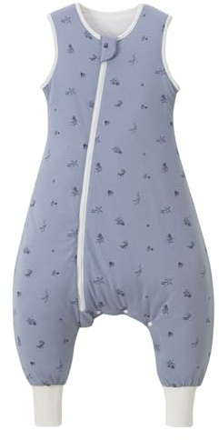 Nivolltha 1.5 TOG Schlafsack mit Füßen, 100% Baumwolle Warm Ganzjahres Premium Qualität Kinder Schlafsack mit Beinen, Ozean, Größe M