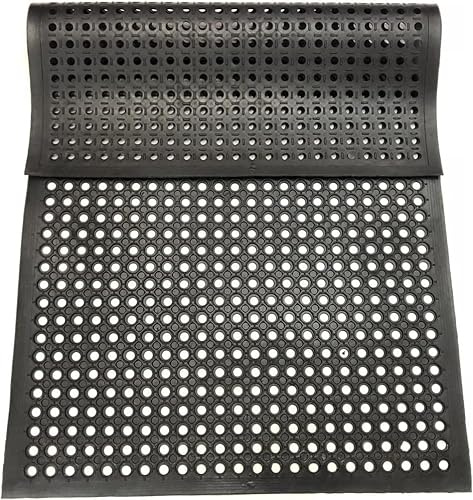 petour Ringgummimatte 150 x 90 x 0.3cm Gummimatte, rutschfest Wabenmatten, Arbeitsplatzmatte, Küche Drainage Matte, Gummi-Bodenmatte, Gelochte Fussmatte, für Heim, Eingangsbereich, Geschäftsräume