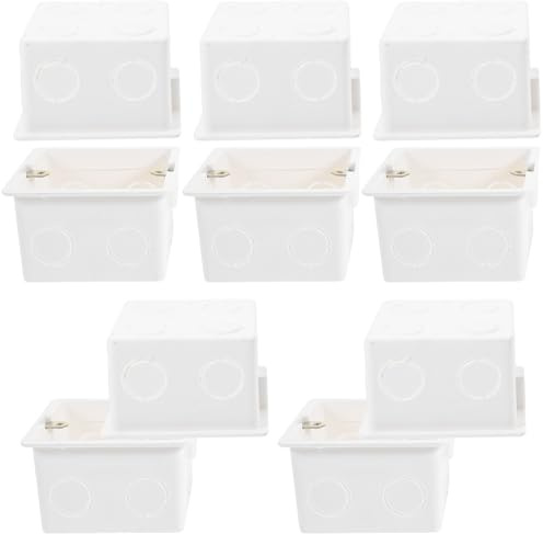 Mobestech Scatola Di Giunzione Prese a Muro Tipo 86 in Pvc Resistente, Scatola Di Montaggio Nascosta Per Installazione Elettrica Domestica, Set Da 10 Pezzi