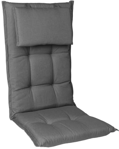 Homeoutfit24 Gartenstuhlauflagen Hochlehner, 2er Set, Grau
