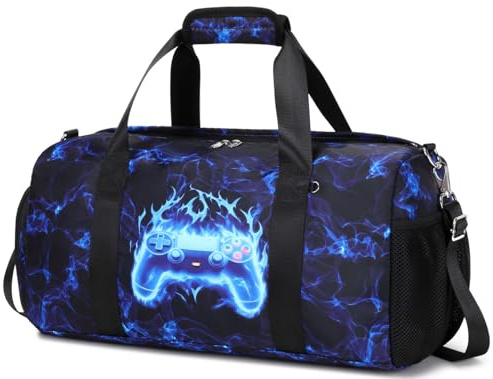 Sac de Sport Grand Format Sac Gym Enfant Garcon Sacs Weekend Voyage avec Compartiment à Chaussures et Compartiment Humide