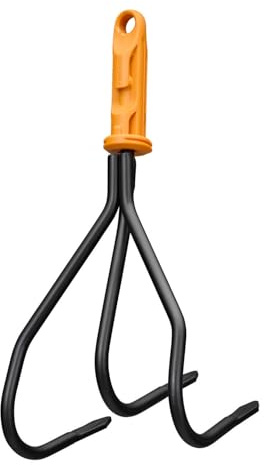 Fiskars OneClick Grubber, Zum Lockern und Belüften von Gartenböden | QuikFit Adapter separat erhältlich, Karbonstahl, Breite: 19 cm, Schwarz/Orange, 1080684