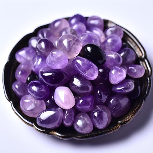 Amethyst Trommelsteine 1,2 cm, 170 g – Halbedelsteine & Heilsteine Naturstein, Edelsteine Set Mineralien, bunte Glückssteine, Handschmeichler, Ziersteine, Schmucksteine, Crystal Stone