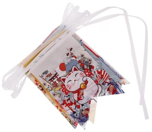 Healifty Bandierine per Enoteche Striscioni in Stile Giapponese Decorazioni per Ristoranti Bandiere Sospese Bandierine Fili Forma di Gatto della Fortuna Striscioni Appesi
