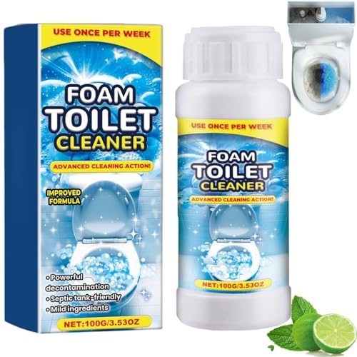 Toilet Cleaner,100g Foaming Toilet Bowl Cleaner,Upgraded Limescale Remover Toilet Cleaner,Quick Deep Cleaning Drain,Foaming Toilet Bowl Cleaner for Hard Stains,Fresh Scent Quick Deep Cleaning