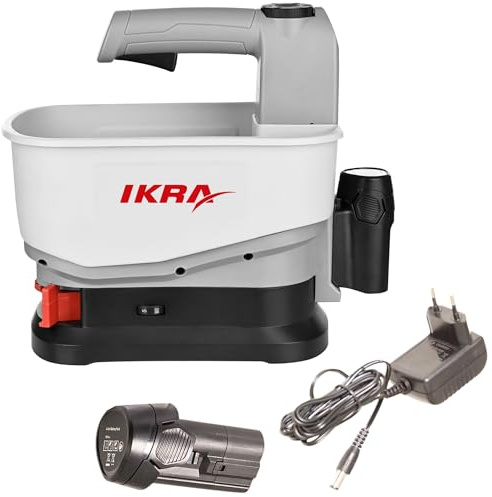 IKRA Universal Streuer IAST 12, Streubreite 5m, 5-stufige Streumengenregulierung, Volumen 4,5l, inkl. Akku & Ladegerät