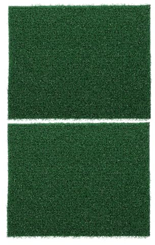 TOYZFRIENDY 2Pcs Artificial Grass Mat for Fish Tank Aquarium Landscaping, 20X25Cm Faux Aquatic Turf Rug with Turtle Basking Platform, Indoor Aquarium Decoration and Pet Turtle Accessory