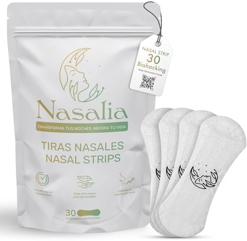 Nasalia Tiras Nasales Para Dormir Antironquidos Material Tipo Seda Pack Premium 30 Tiras Adhesivo Hipoalergénico Tiritas Nasales Deportivas Apertura Nasal Optimizada Incluye Guia Biohacking Del Sueño