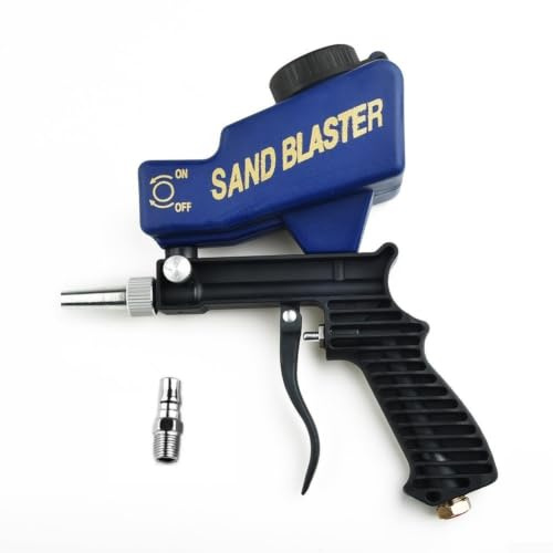 Pistolet de sable portable pour décapage et nettoyage - Pistolet à air comprimé - Réservoir 600 cc - Grain de maille 46-100