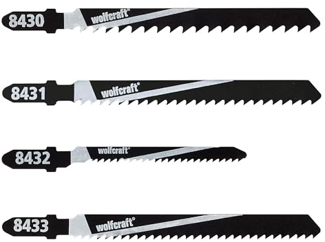 wolfcraft Stichsägeblätter-Set 10-tlg. I 8430000 I T-Schaft I für Weichholz I kompatibel mit AEG, Bosch, Makita I robust und langlebig