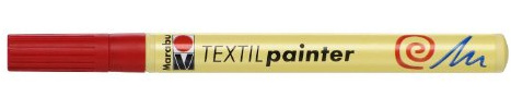 Marabu 01160003031 - Textil Painter kirschrot 031, Strichstärke ca. 1 - 2 mm, Stoffmalstift für helle Stoffe, auf Wasserbasis, weicher Griff, waschbeständig bis 60°C, lichtecht, einfache Anwendung