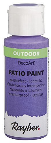 Rayher 38610314 Patio Paint, violett, Flasche 59 ml, wetterfeste Acrylfarbe für Den Außenbereich, lichtecht, Farbe für Innen und außen, Outdoor-Farbe