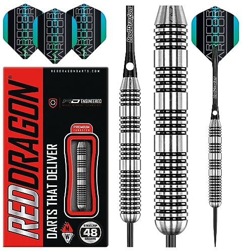RED DRAGON Bunker Buster 48g Tungsten Darts Set mit Flights und Schäfte | Professionelles Dart-Set | schwerste legale Dartpfeile der Welt | Gewicht bis 0,1 g | inklusive Dart-Flights und Schäfte