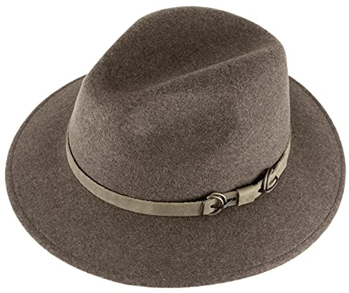 Alpenleder Hut - Modell: Siena (Handgefertigt) - Nachhaltiges Bio-Filz aus regionaler Landwirtschaft | Fedora Wollhut, Hüte Damen & Herren *Fair Produziert*