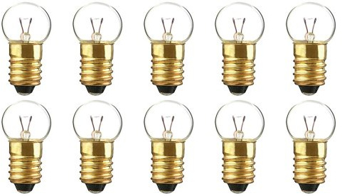 CEC Industries #425 Bulbs, 5 V, 2.5 W, E10 Base, G-4.5 shape (Box of 10)